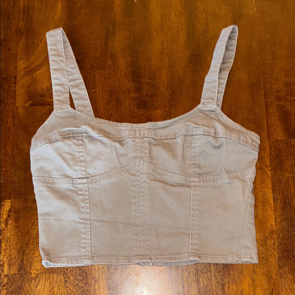 Forever 21 Light Gray Crop Top